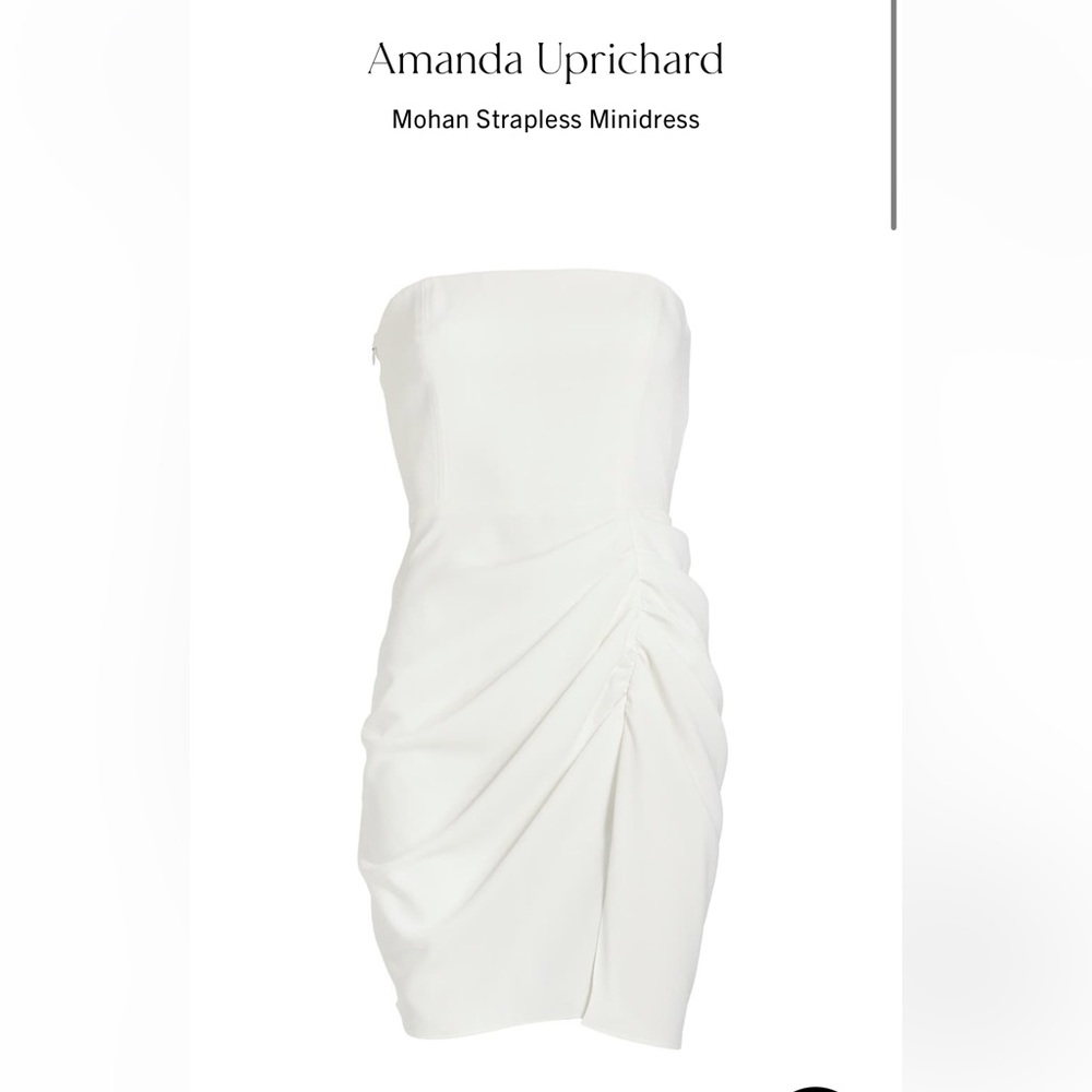 Amanda Uprichard White Mohan Strapless Mini Dress